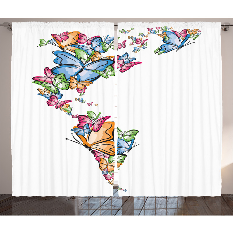 America World Love Map Curtain