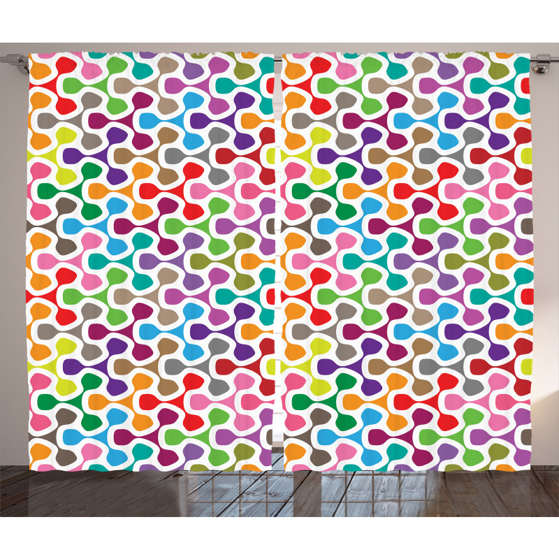 Colorful Curve Pattern Curtain