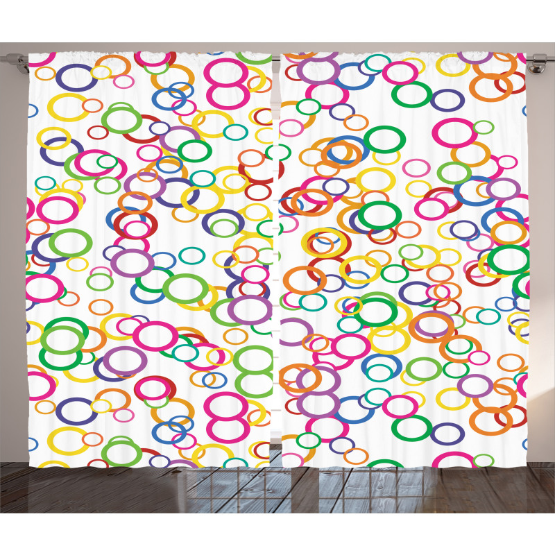 Colored Geometric Circle Curtain