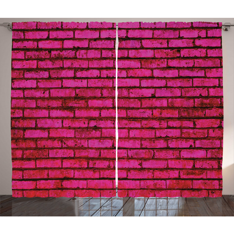 Grunge Bricks Art Curtain