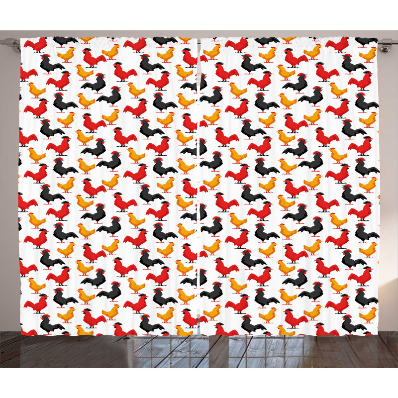 Farm Animal Bird Pattern Curtain