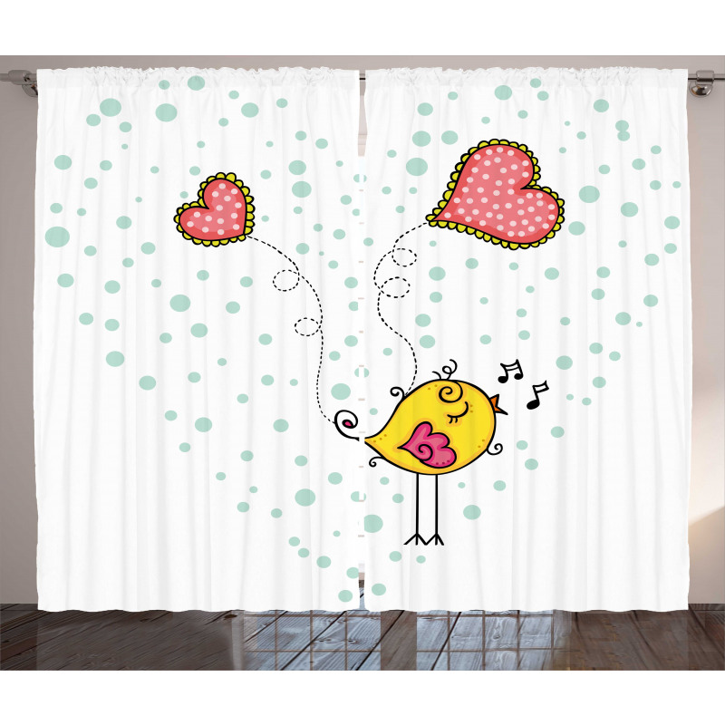 Love Bird Heart Curtain