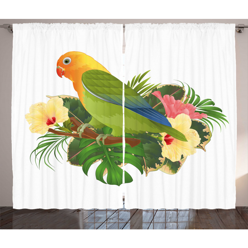 Exotic Agapornis Parrot Curtain