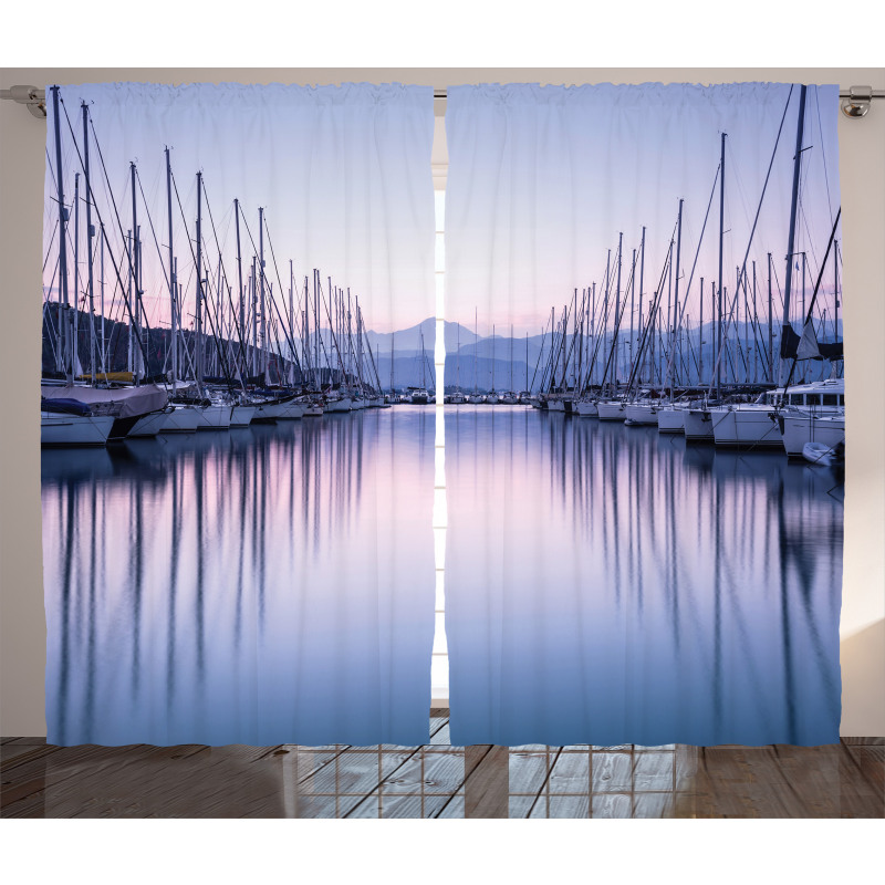 Yacht Harbor in Sunrise Curtain