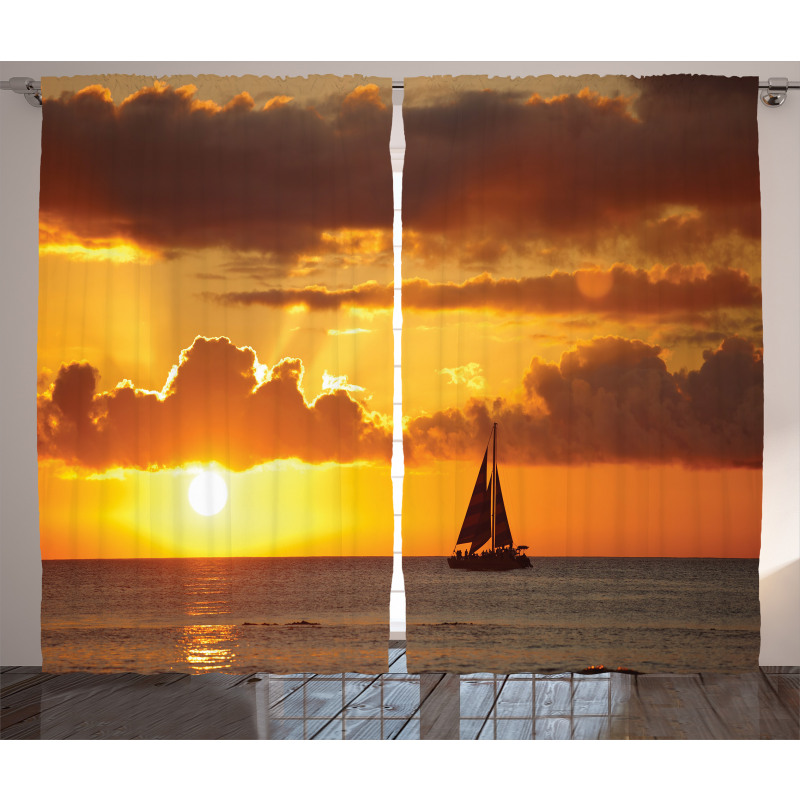 Ocean Boat Freedom Theme Curtain