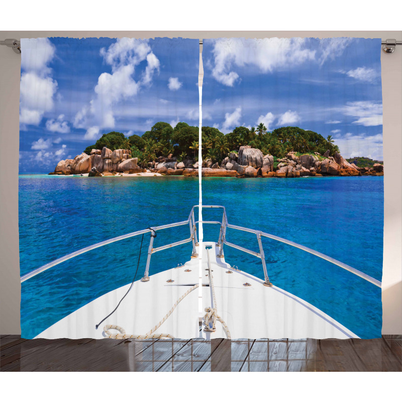 Boat Exotic Journey Tropic Curtain
