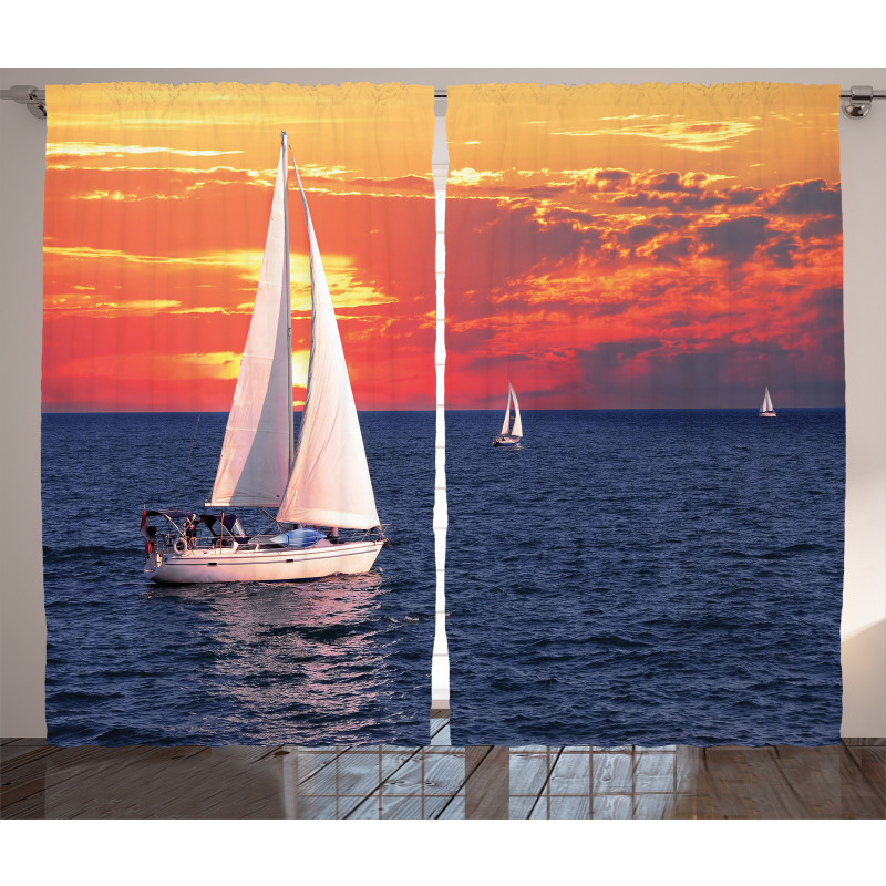 Calm Evening Sailing Curtain