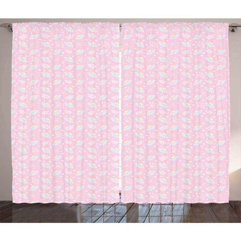 Pastel Floral Herbs Curtain