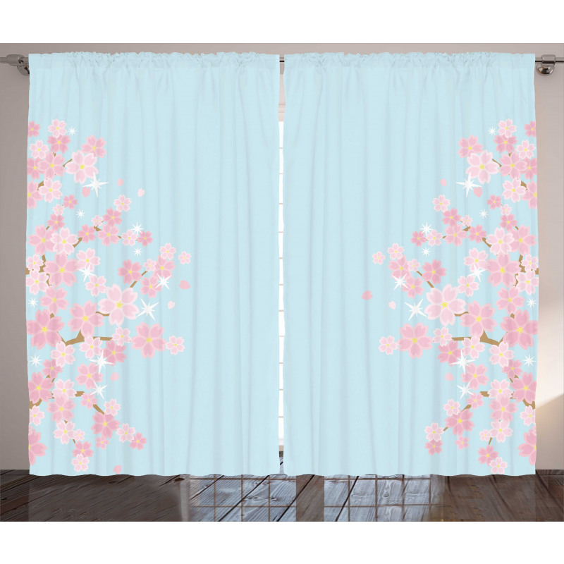 Floral Branches Bloom Curtain