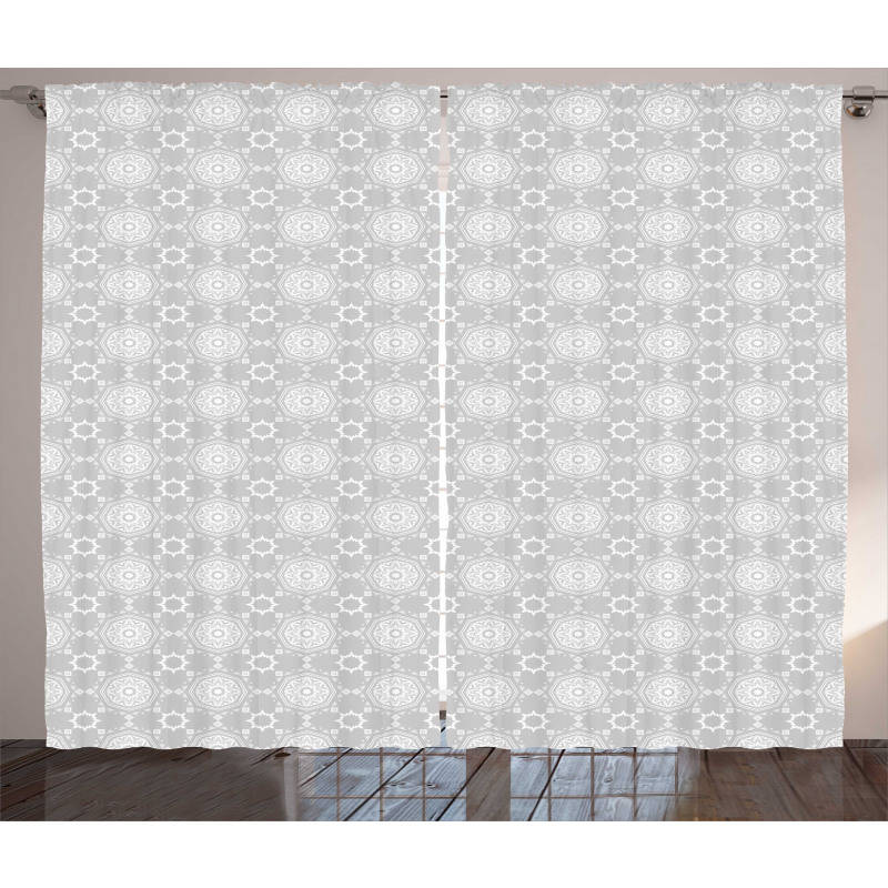 Starry Mandala Muted Tones Curtain