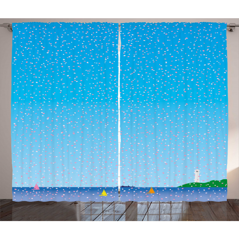 Floral Rain on Sea Curtain