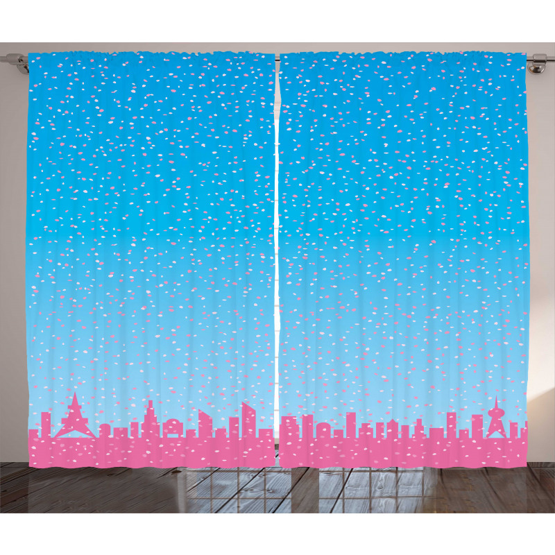 Petals on Skyline Curtain