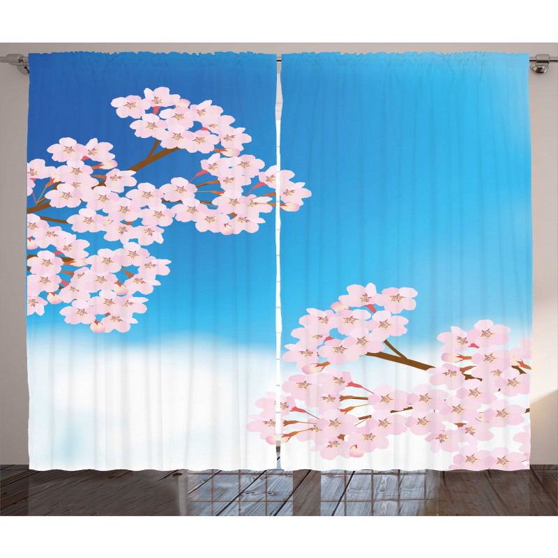 Cherry Blossom Sky Curtain