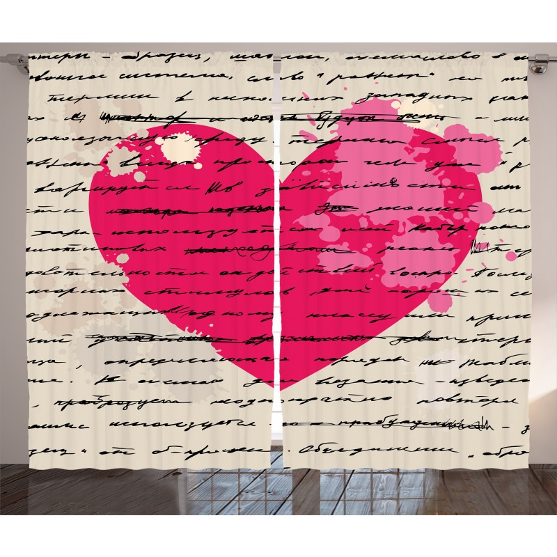 Love Words Handwriting Curtain