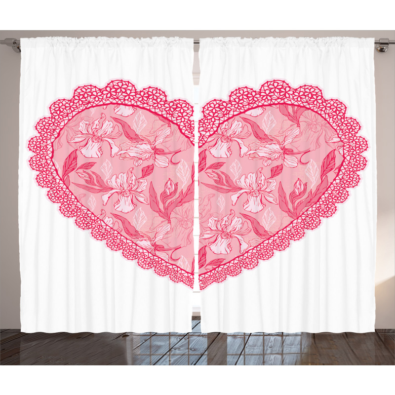 Lace Heart with Flora Curtain
