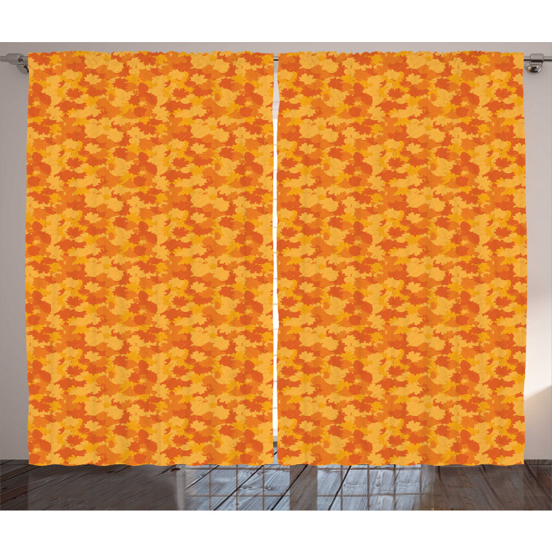 Cartoon Fallen Leaves Curtain