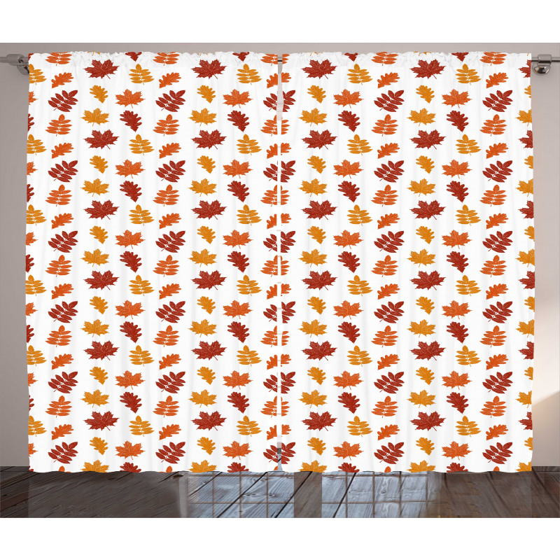 Fall Leaf Sketches Curtain