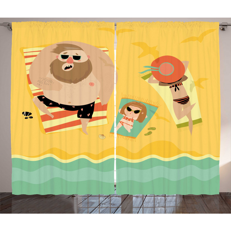 Happy Family Seaside Curtain