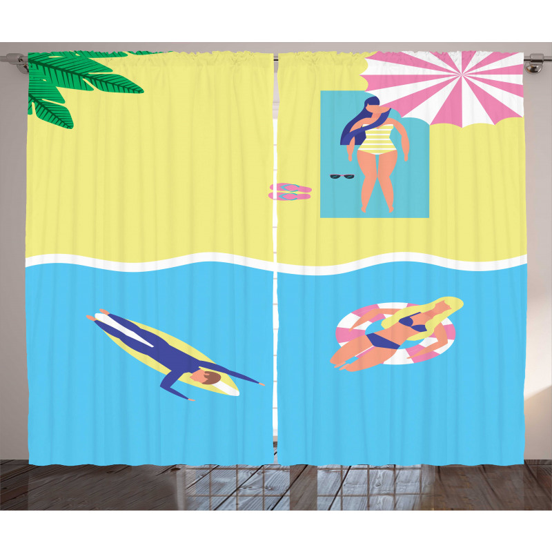 Summer Holiday People Curtain