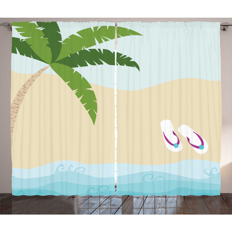 Flip Flops on Coast Curtain