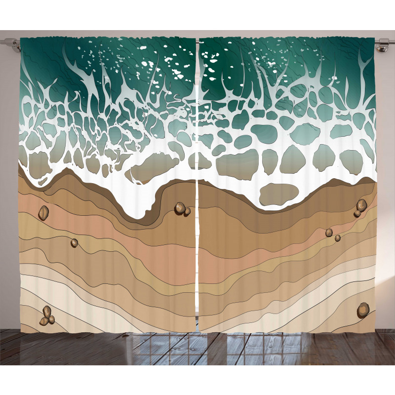 Foamy Sea Waves Bay Curtain