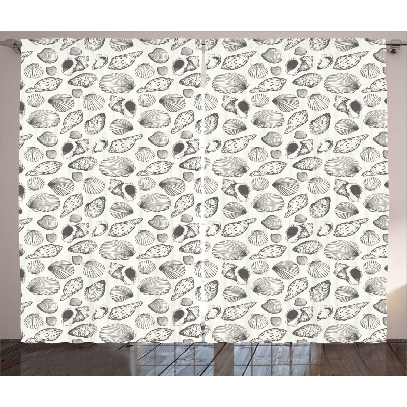 Sketch Seashells Curtain