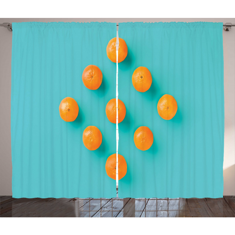 Modern Tangerine Art Curtain