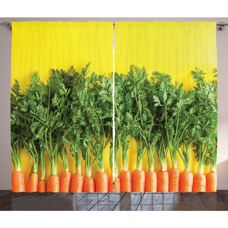 Carrots in a Row Art Curtain