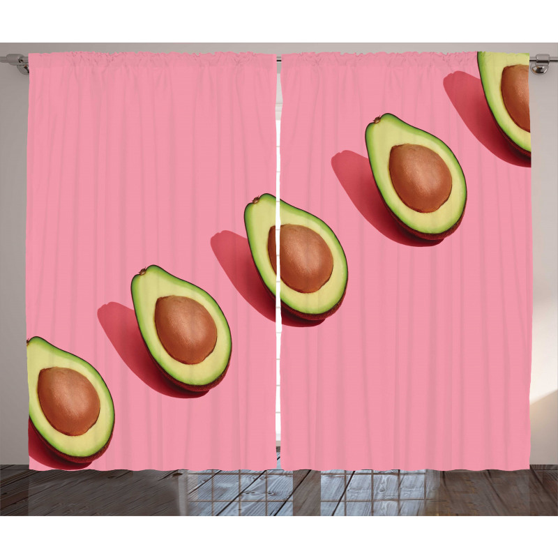 Halved Fresh Avocados Curtain