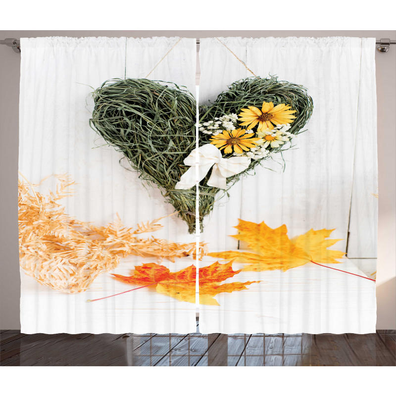 Dried Botany Heart Curtain