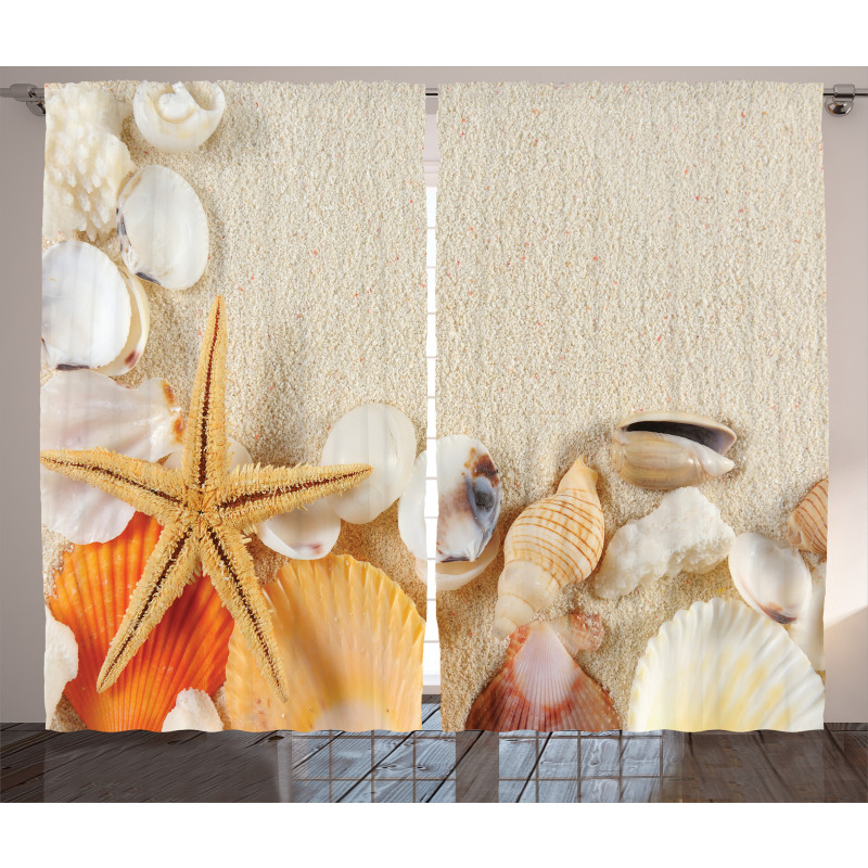 Seashells Starfish Curtain
