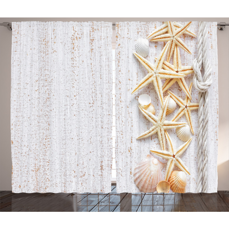 Seashells and Starfish Curtain