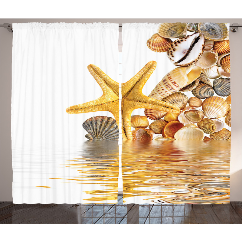 Sea Shells and Starfish Curtain