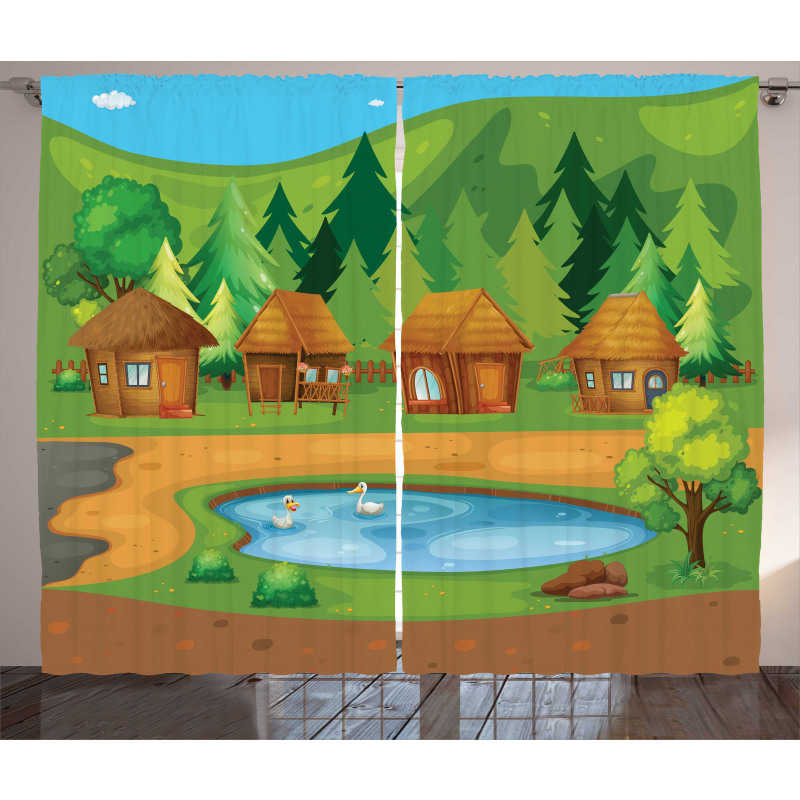 Huts Pond in Woods Curtain