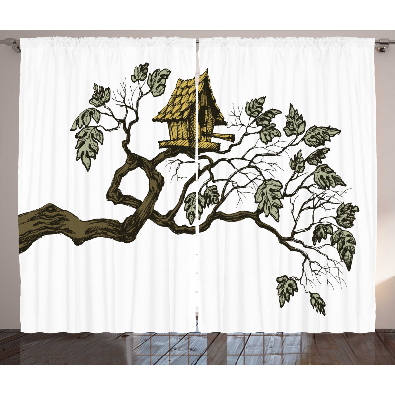 Bird Home and Branch Curtain