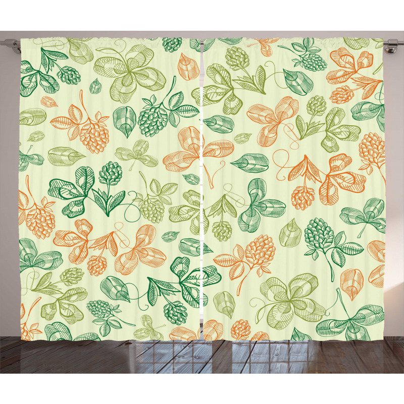 Floral St Patrick's Day Art Curtain