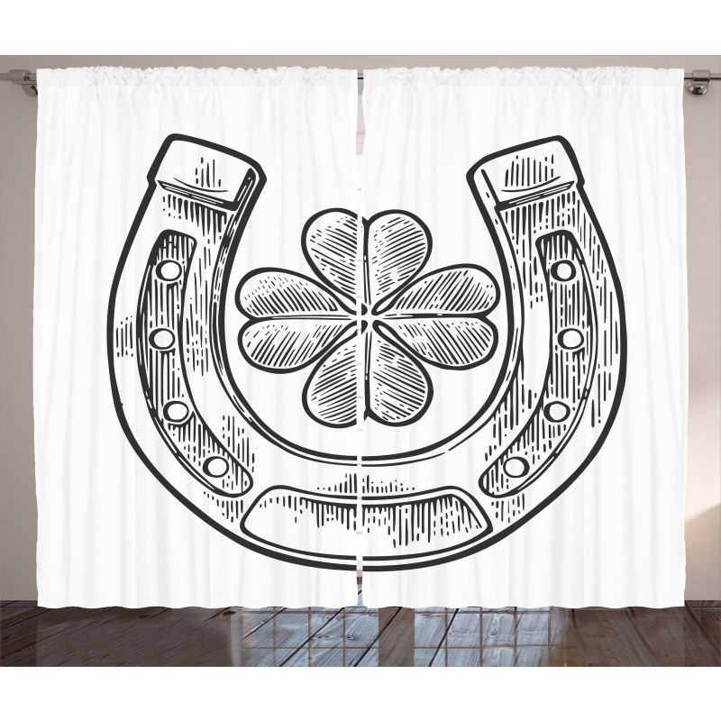 Shamrock and Horseshoe Image Curtain