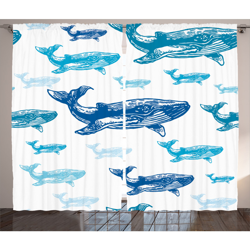 Ocean Animals Colorful Curtain