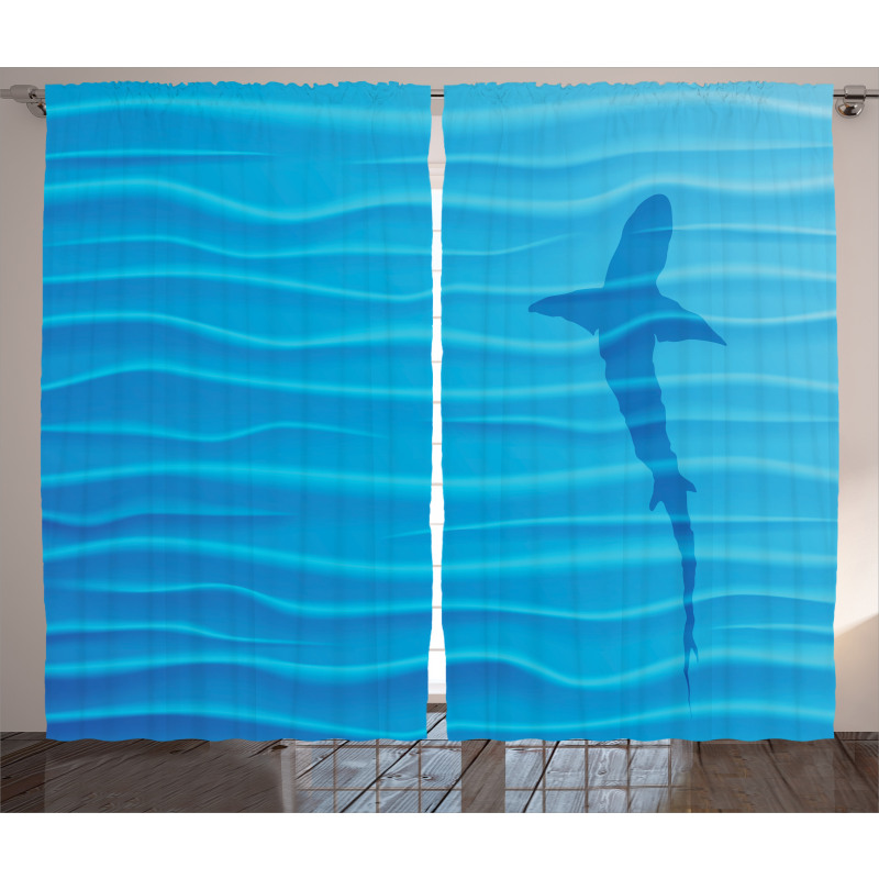 Wild Shark in Ocean Curtain