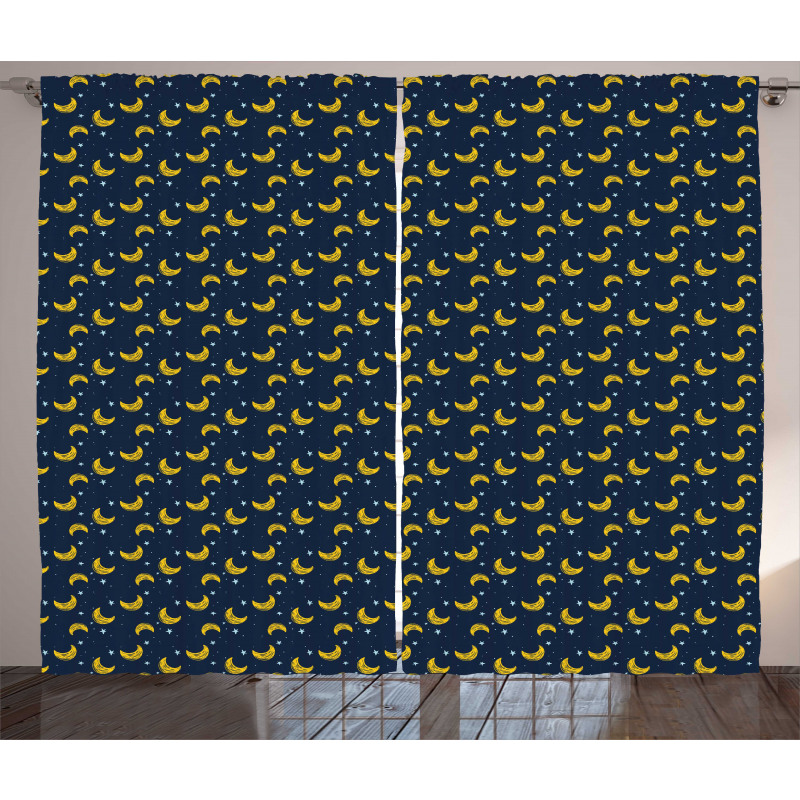 Simple Stars Crescents Curtain