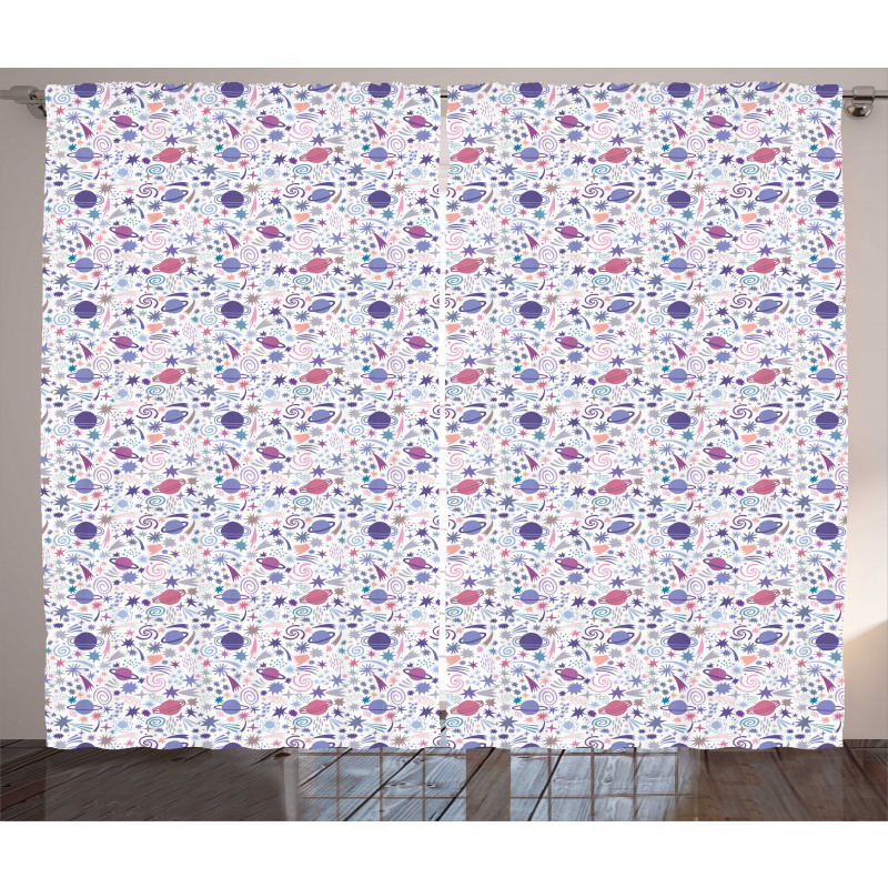 Planets Celestial Items Curtain