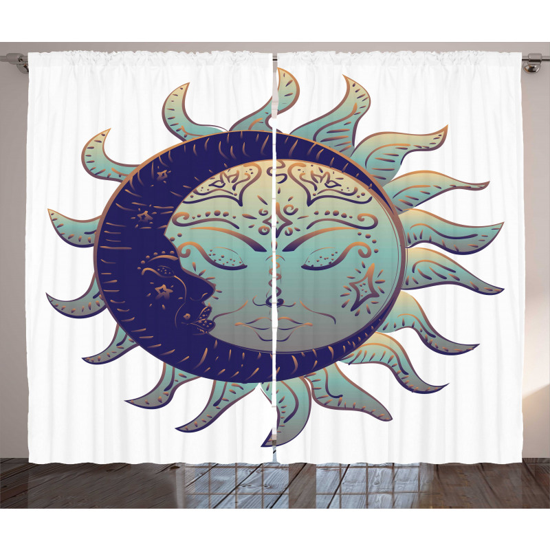 Boho Sun and Crescent Curtain