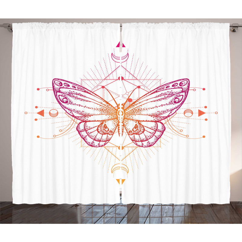 Butterfly Boho Art Curtain