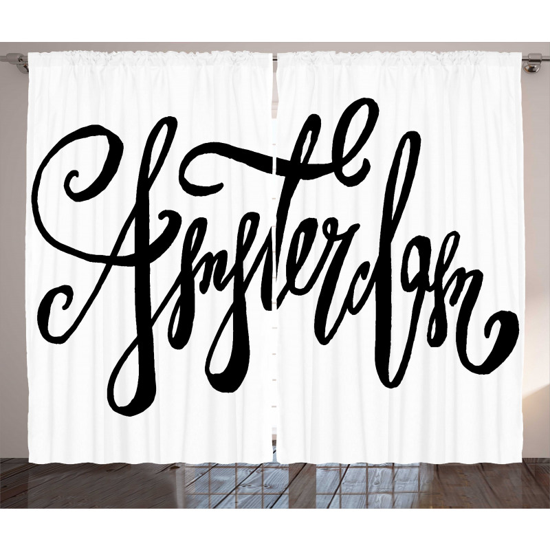 Cursive Modern Typography Curtain