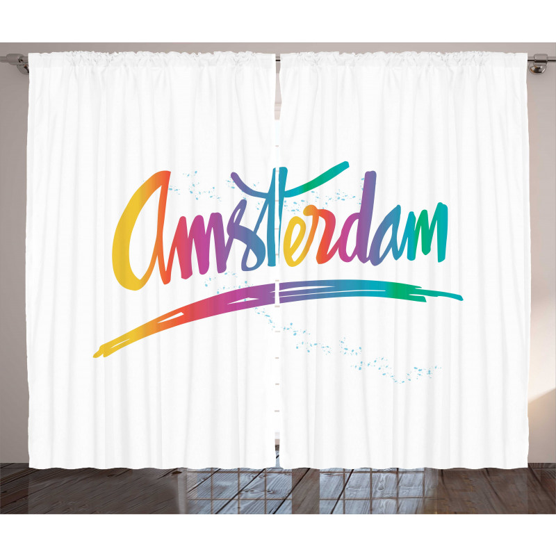 Colorful Hand Lettering Curtain