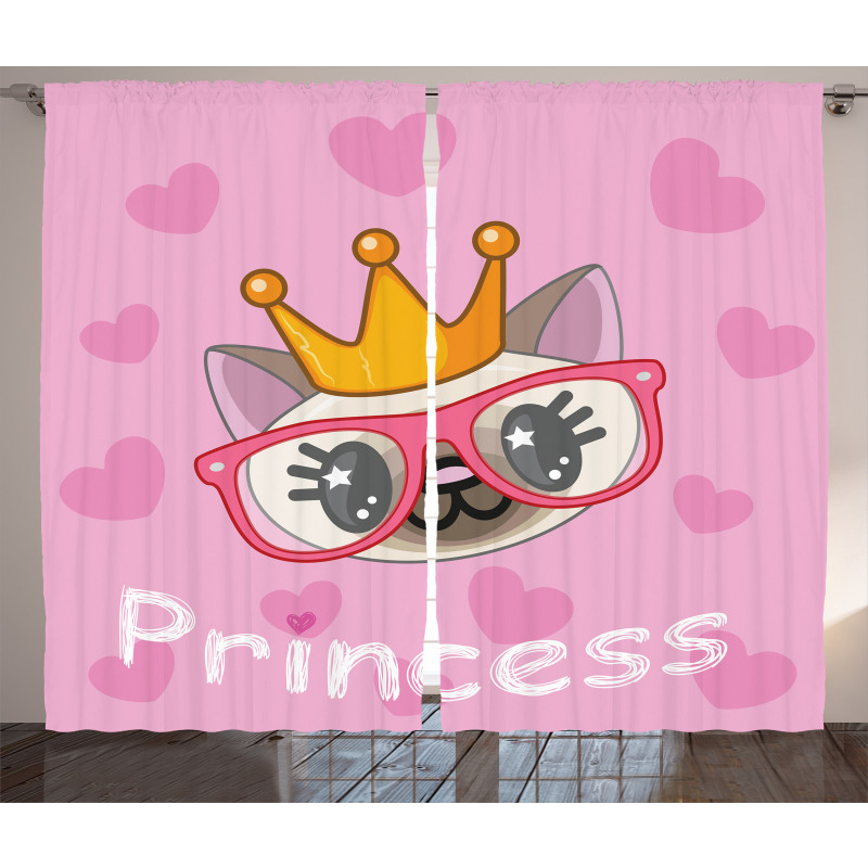 Happy Princess Cat Curtain