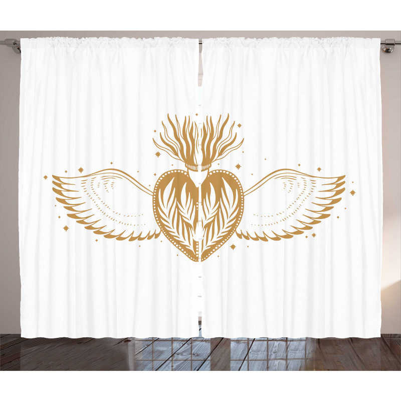 Winged Heart with Crown Curtain