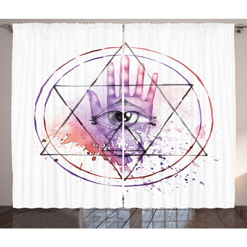 Watercolor All Seeing Eye Curtain