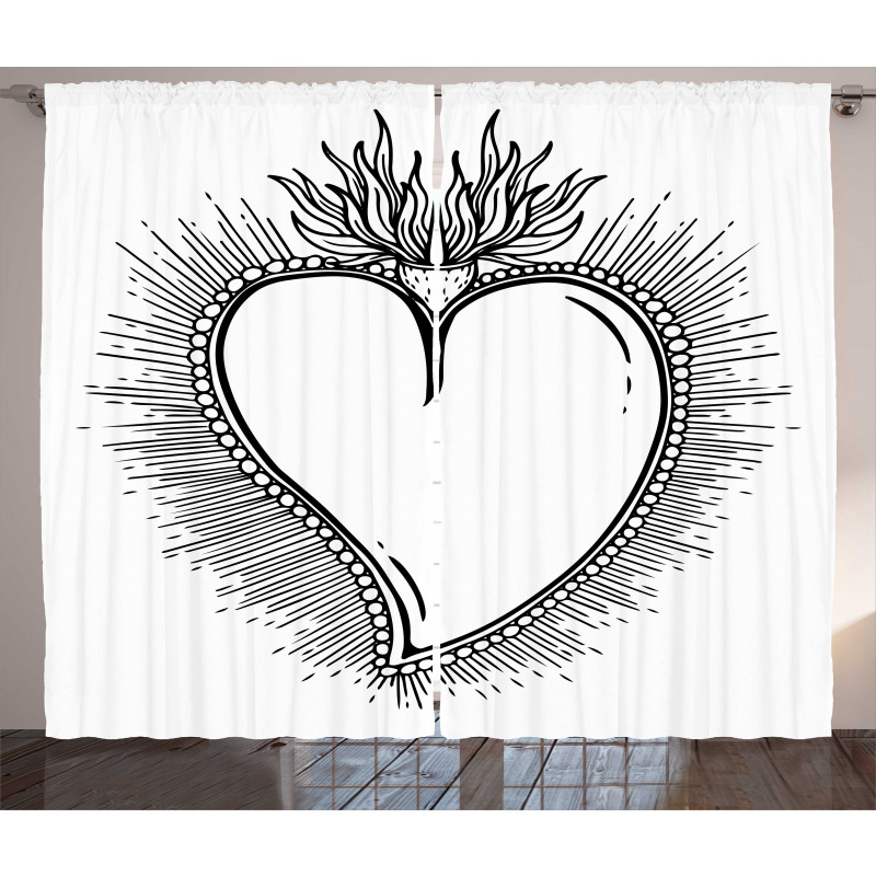 Heart with Rays Curtain