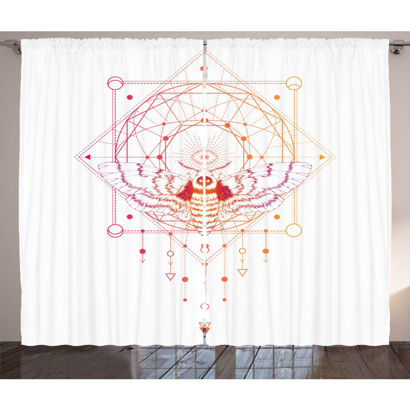 Geometrical Abstract Moth Curtain